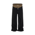 Leopard Stacked Denim "Black"