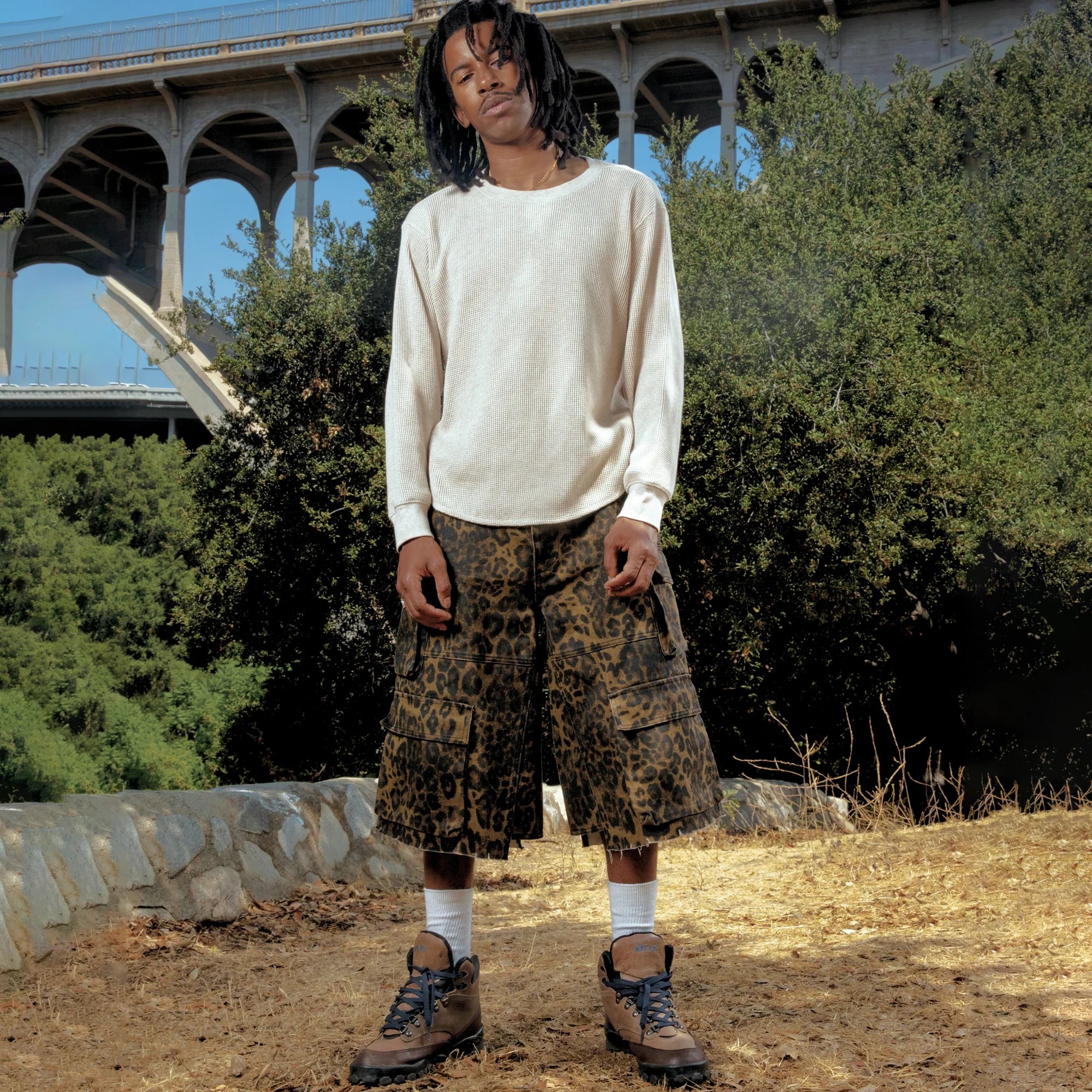 Baggy Cargo Shorts "Leopard"