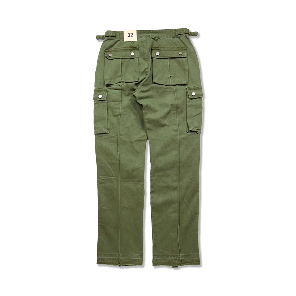Front Zip Flare Cargo “Olive”