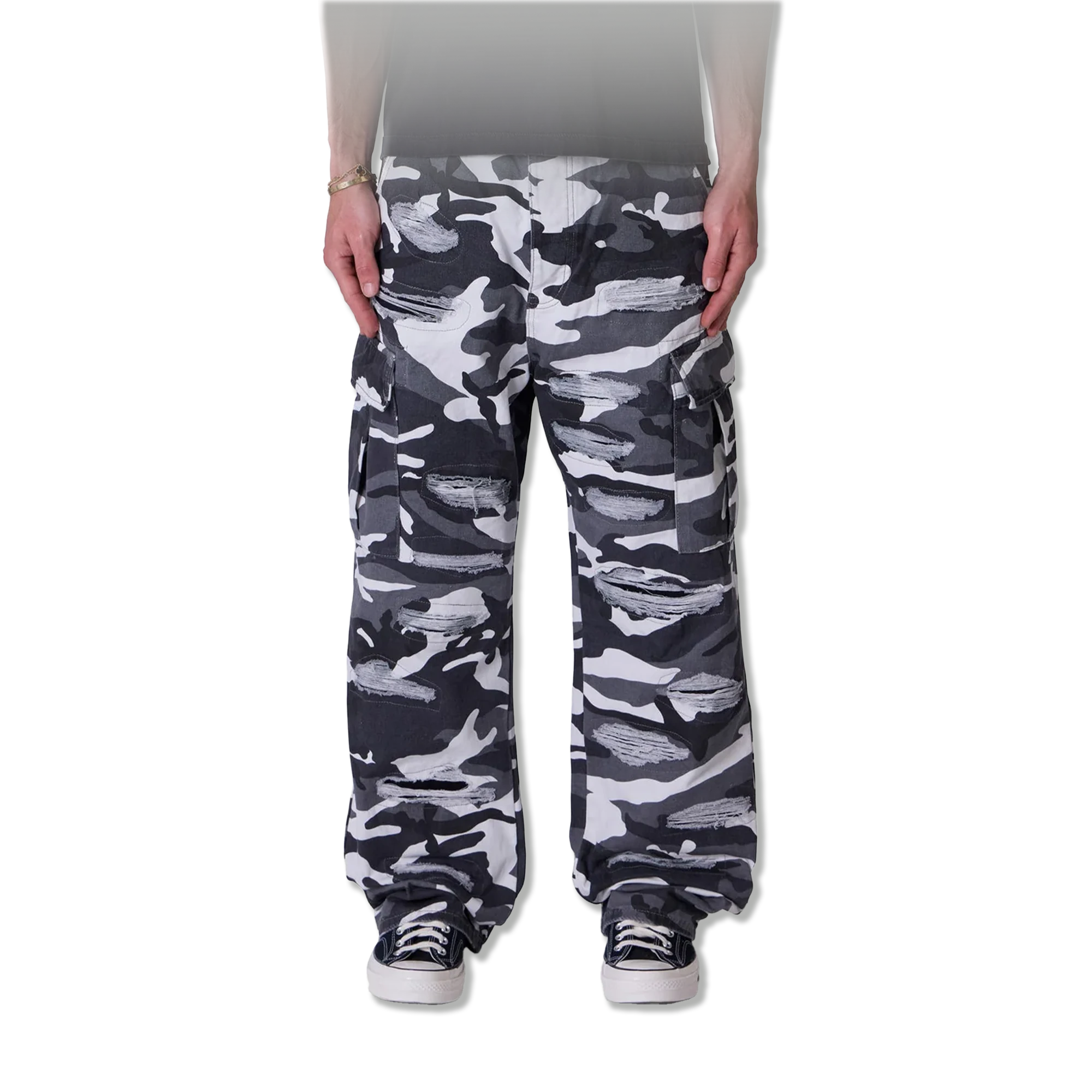 Ultra Baggy Cargo "White Camo"