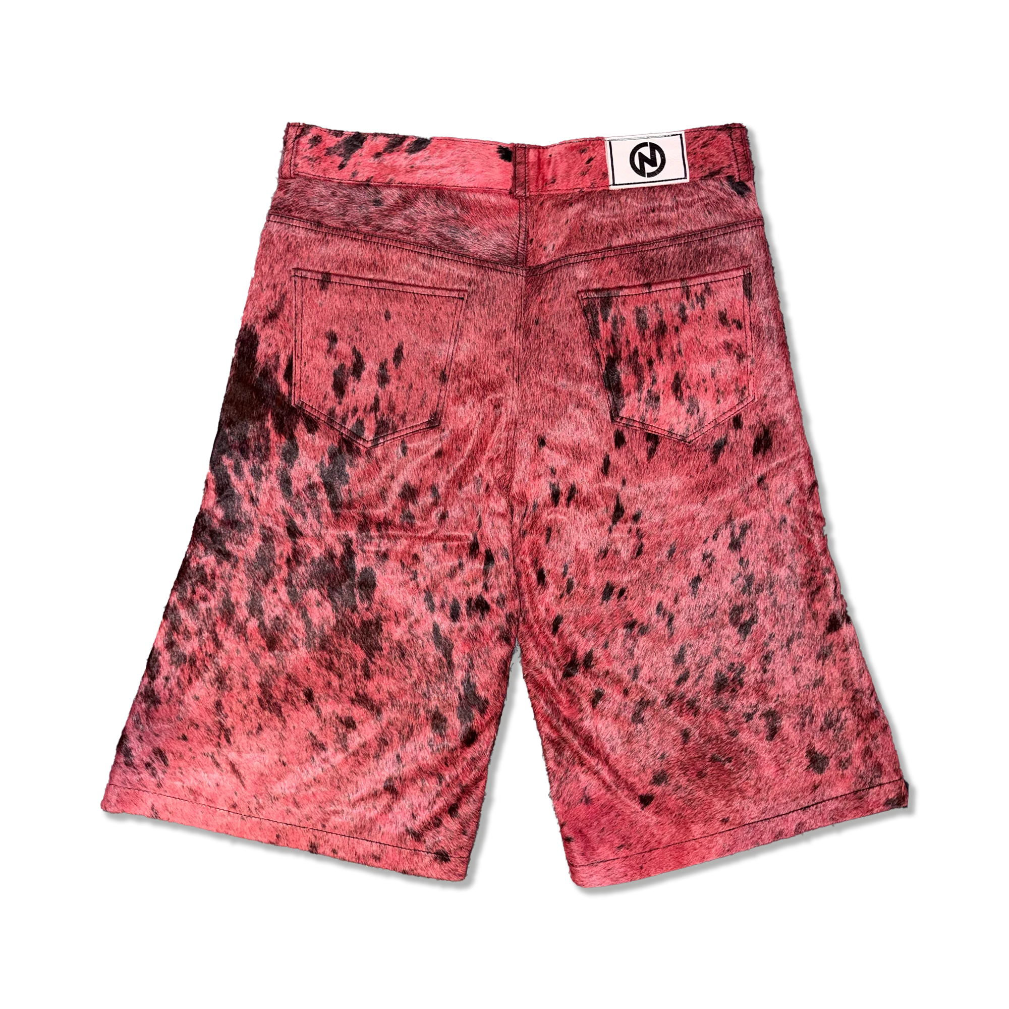 Flared Cowhide Shorts “Pink”
