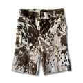 Cowhide Cargo Leather Shorts “Tan and White”