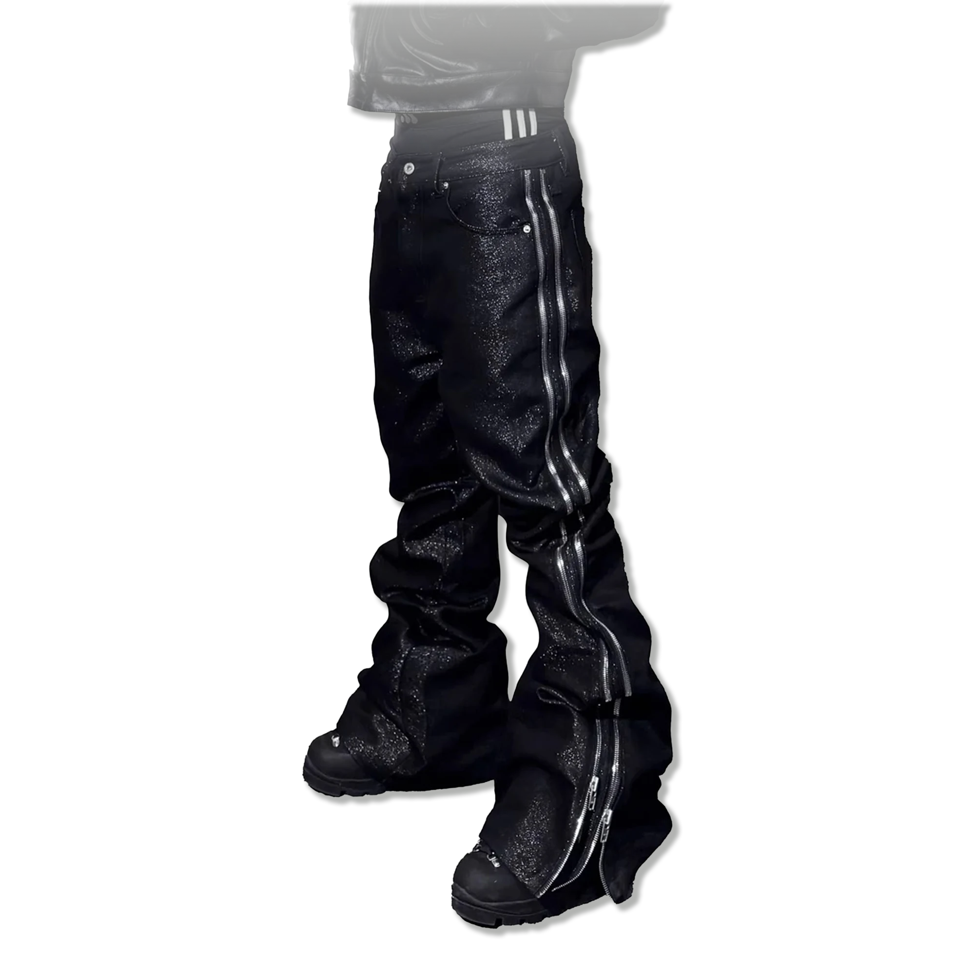 Bolan Bootcut Double-Zip "Black"