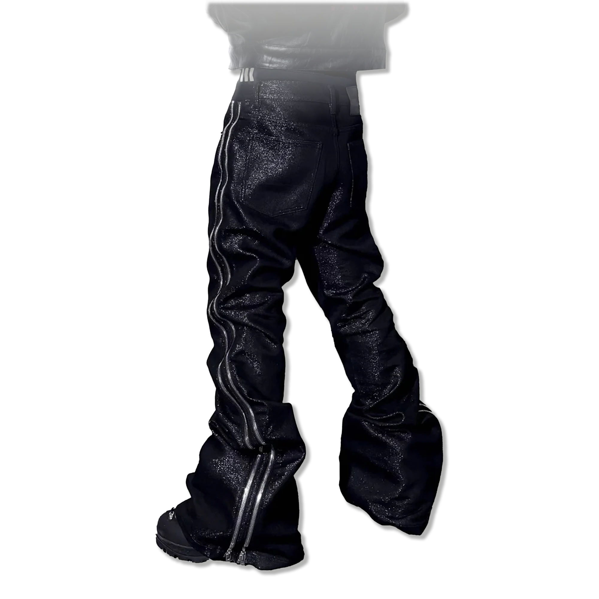 Bolan Bootcut Double-Zip "Black"