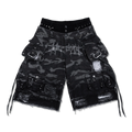 Night Street Camo 2.0 Washed Denim Shorts “Grey”