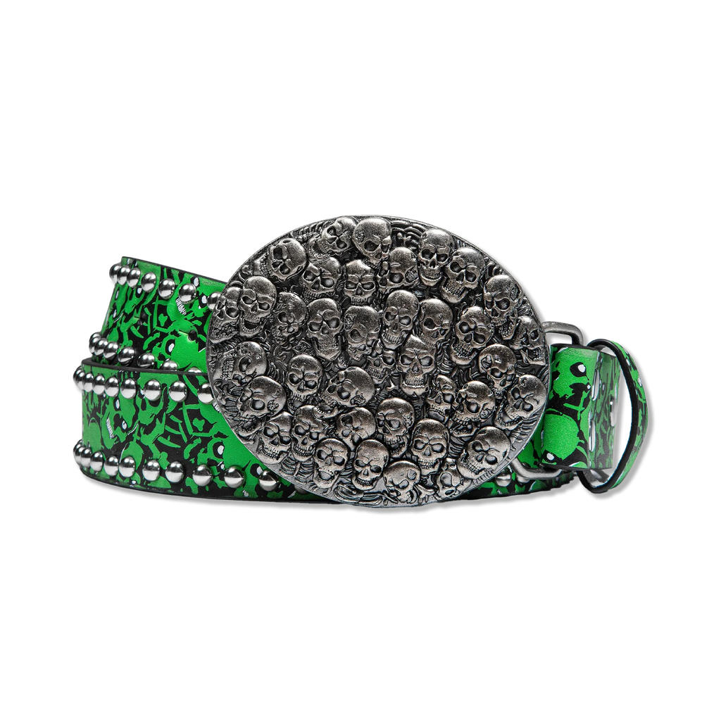 Skullpile Belt “Green Glow”