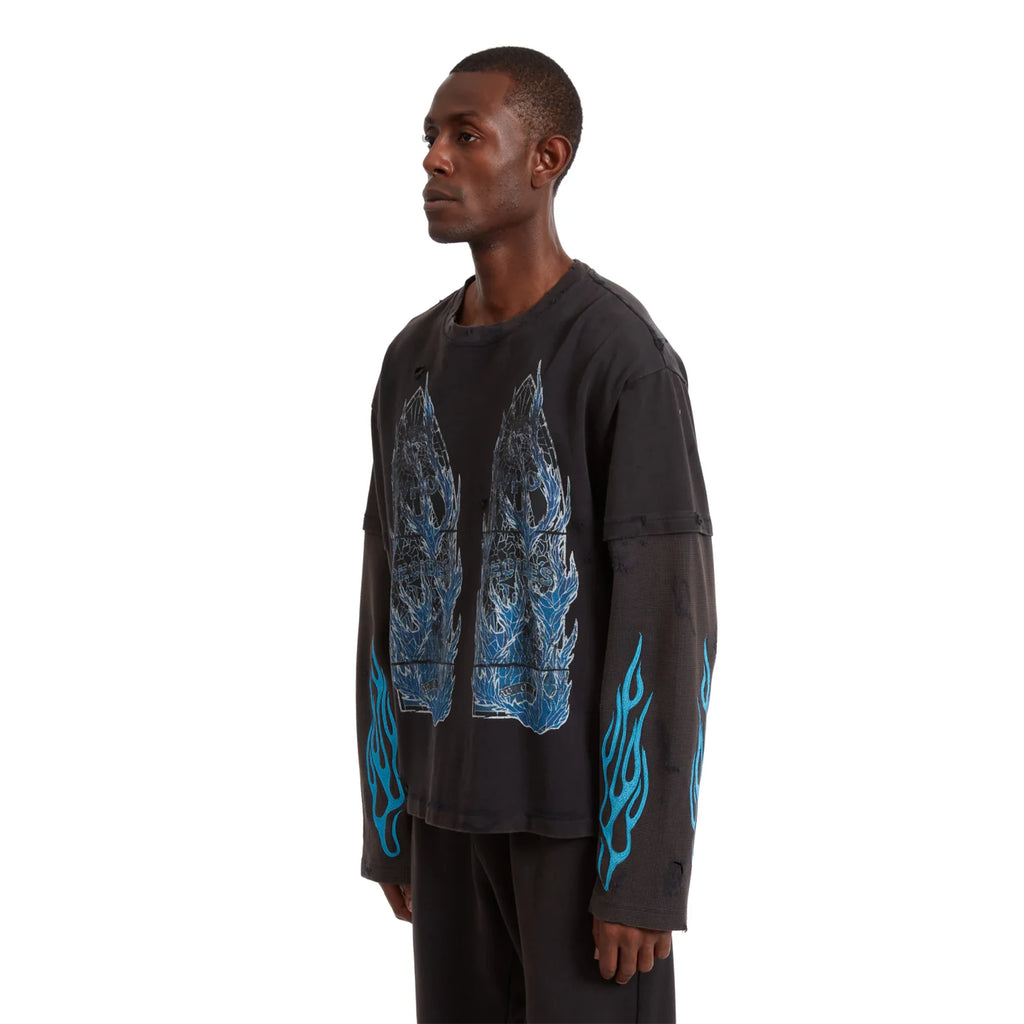 Flame Glass Double Jersey "Black"