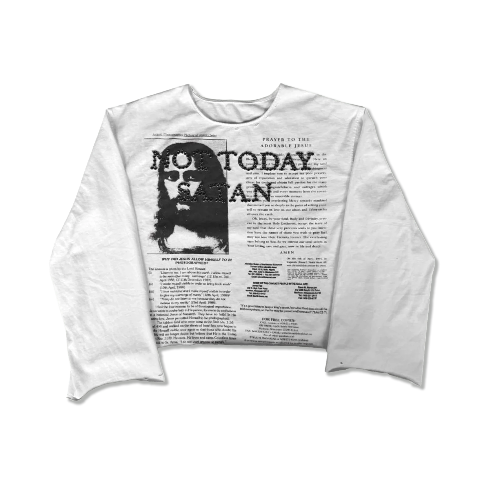 Not Today Satan Flared Longsleeve "White"